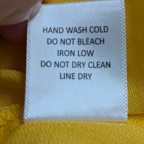 Sweet Rain Bright Yellow Belted Button-Up Shirt Short Sleeve Blouse Size XS - Picture 4 of 6